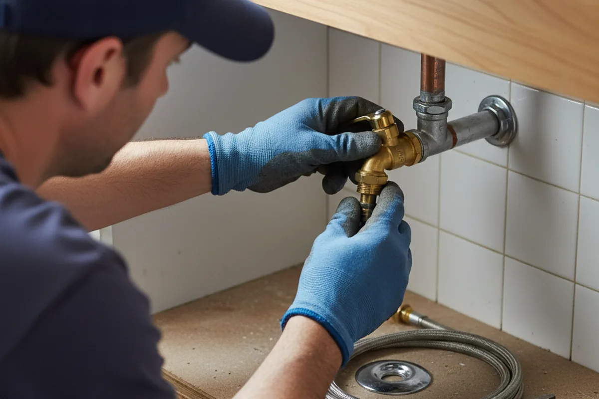 Shutoff valve and fitting work during Burst Pipe Repair in Eagle Springs